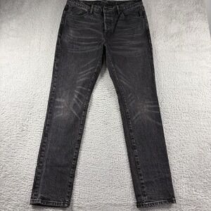 Earnest Sewn Jeans Men 33x31 Black Slouchy Slim Bryant Danny Wash